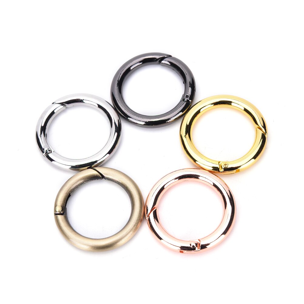 1 stk rund karabinkrok snap clip trigger fjær nøkkelring bucklespring o ring bag hook o ring for bags diy bag accessories
