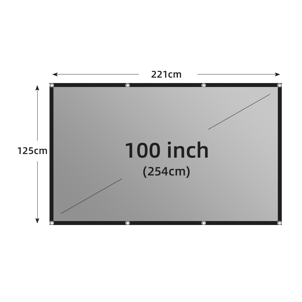 LEJIADA Projector Screen 60-133 Inch Metal Grey Anti-Light 16:9 Portable Black Border With Holes Home Outdoor Projection Screen: 120 inch