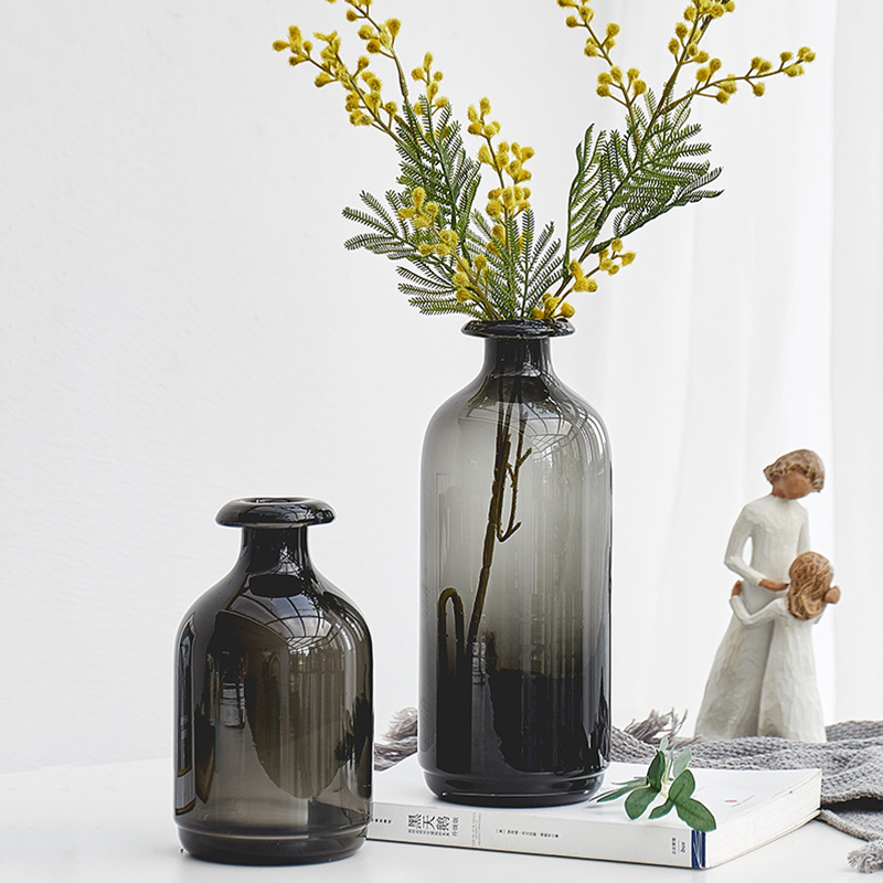 Nordisk glass vase svarte blomstervaser boligdekorasjon tilbehør stue dekor vase dekorasjon husholdning gjennomsiktige vaser