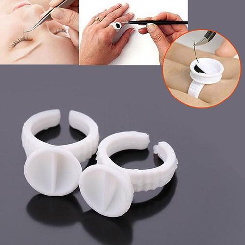 Paleta de pegamento para cejas, soportes adhesivos para extensiones de pestañas, anillos de almacenamiento, anillo de flor para pestañas, herramienta de injerto para plantación, 100 Uds.