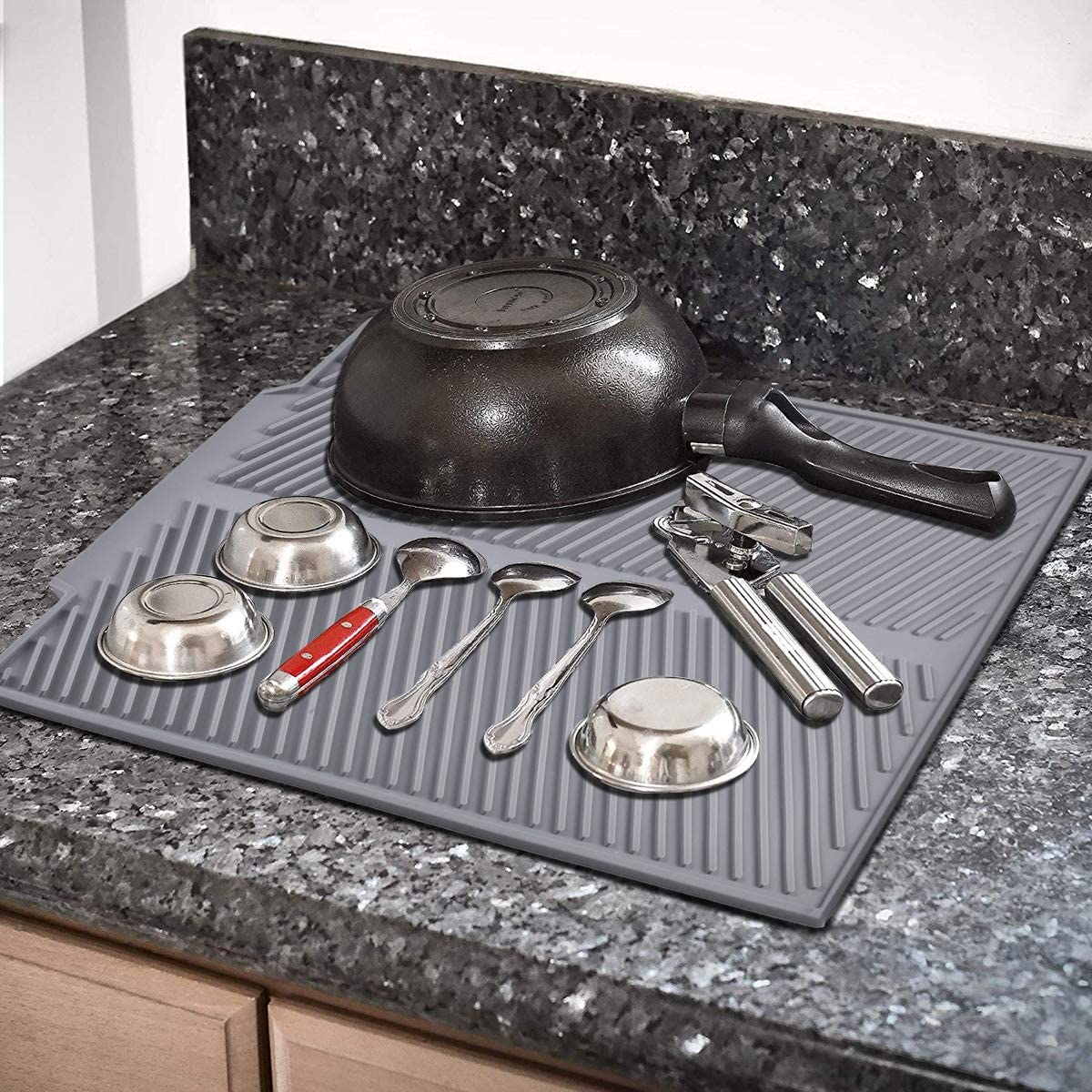 Silicone Dish Drying Mat Heat Resistant Draining Mat Dishwasher Durable Cushion Pad Table Mat Sink Non Slip Dish Draining Tool