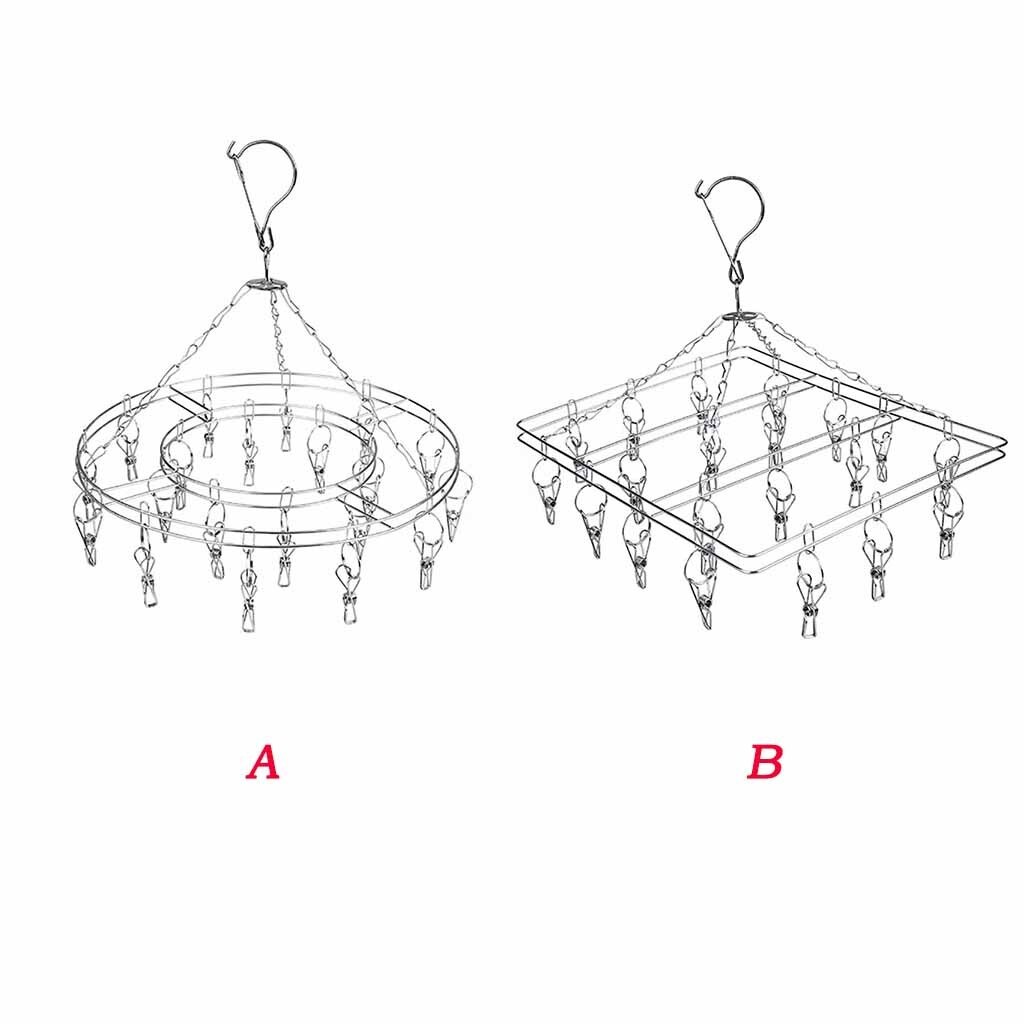 20 Peg Metal Sock Clothes Hanger Proof Airer Dryer Underwear Drying Rack Stainless Steel Fasteners Clothes Drying Rack Hanger