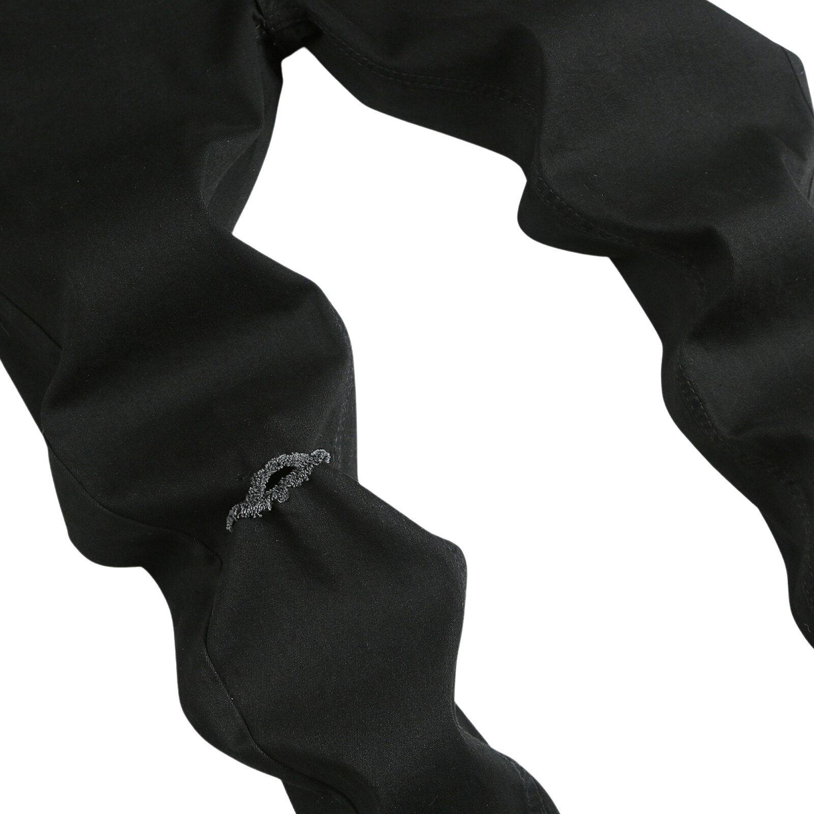 Knie Gat Gescheurde Jeans Mannen Skinny Black High Street Style Elasticiteit Slim Verzwakte Casual Mannen Broek Broek Biker Jeans