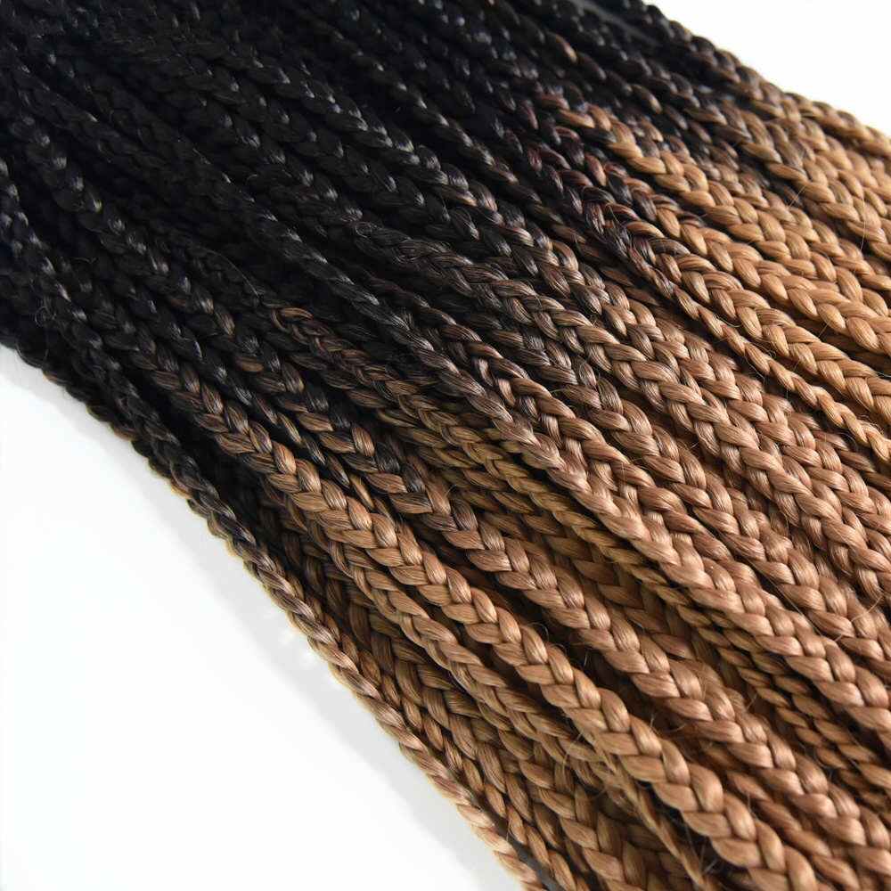 Feilimei Ombre blond 3 S Kasten Geflecht Haarverlängerungen 22 Zoll 100g Synthetische Schwarz Lila Braun Grau Häkeln Flechten haar