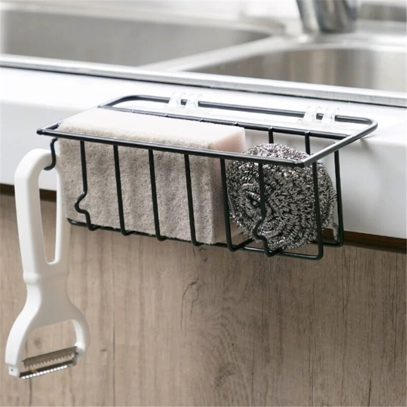 Zelfklevende Ijzer Sink Rag Rekken Wall Mounted Spons Afvoer Opslag Planken Rekken Aanrecht Accessoires Badkamer Organizer