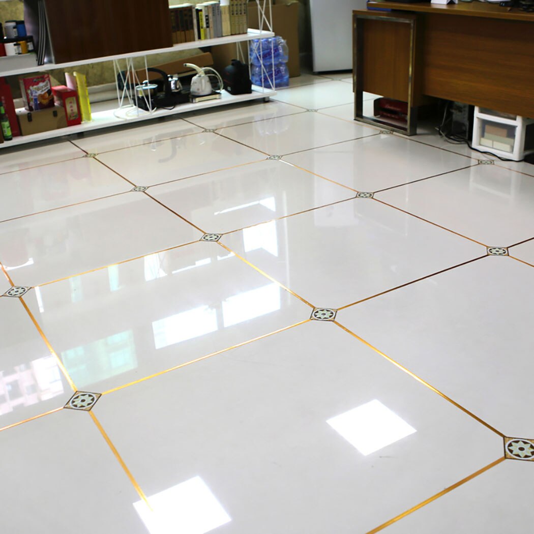 164FT Tile Sticker Golden Waterproof Tile Decoration Metallic Copper Material Home Decoration Univedrsal For Floor /Wall
