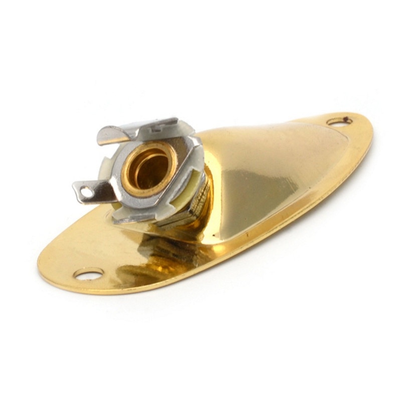 Black Boat Input Output Jack Plate Socket With Screws Guitar Parts Knobs Jacks Switches