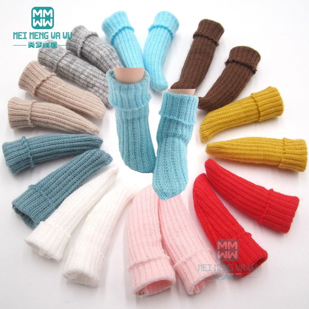 1/6 blyth Azone accesorios de ropa para muñecas calcetines de caramelo de rosa, rojo, azul, caqui