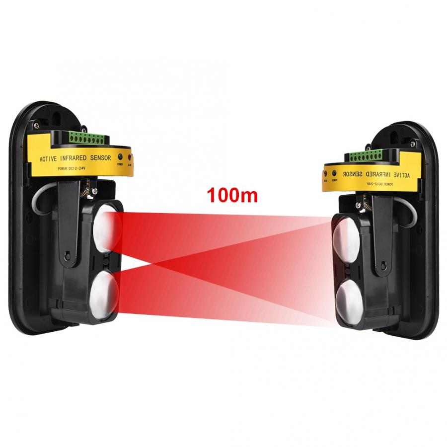 Invisible Beam Barrier Active Detection Digital Pulse Infrared Sensor 100m IR Alarm motion sensor czujnik ruchu bewegingssensor