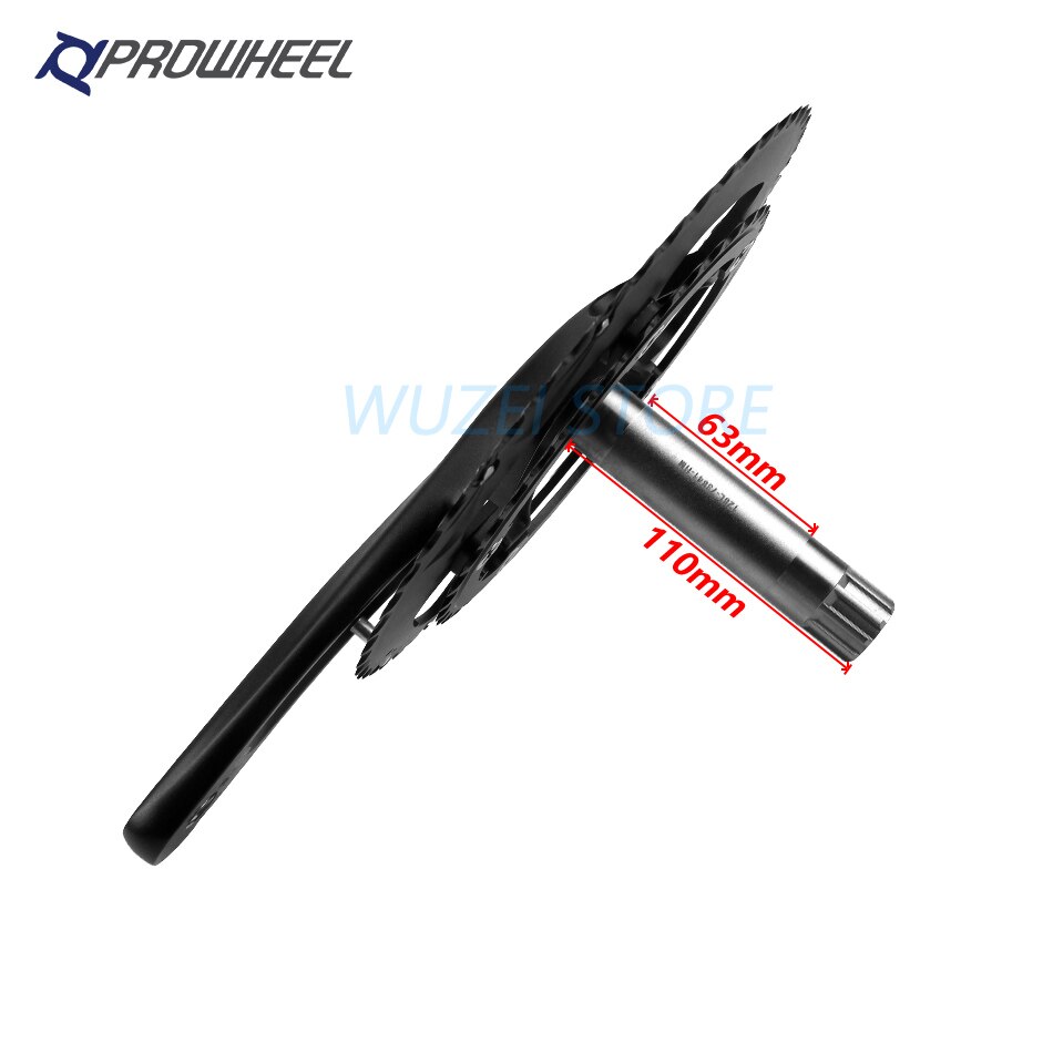 PROWHEEL Road Bike Hollow Double Sprockets Crankset 50T-34T 53T-39T 170mm Crank 110/130 BCD Bottom Bracket Chainwheel Axis Parts