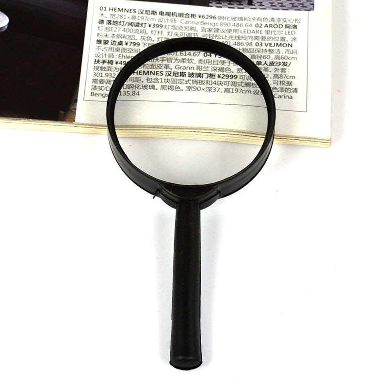 Magnifying Glass,magnifier mirror Plastic Handle 60mm Magnifier Hand Held Small 5X