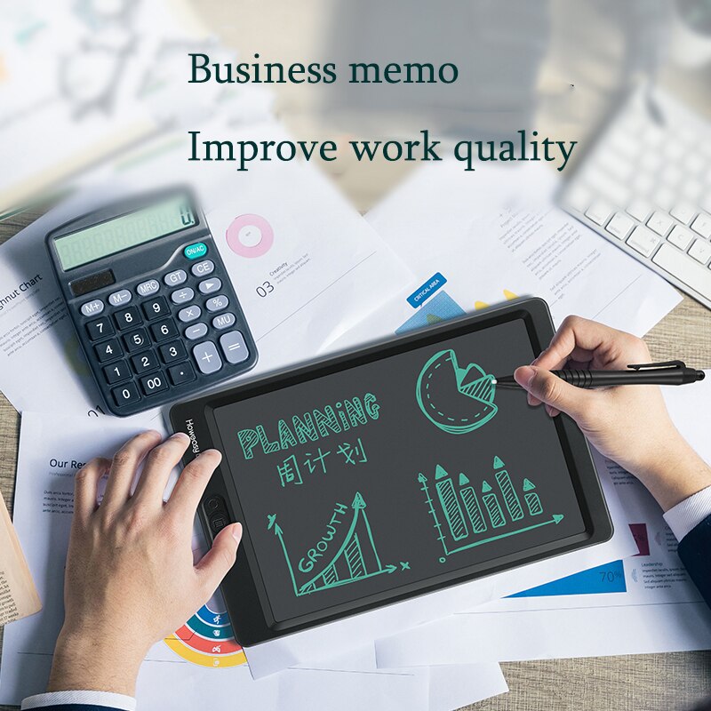 Delvis slettbar 10''lcd skrivebrett digitalt nettbrett for tegnebrett for barn digital skrivepenn 12 tommer