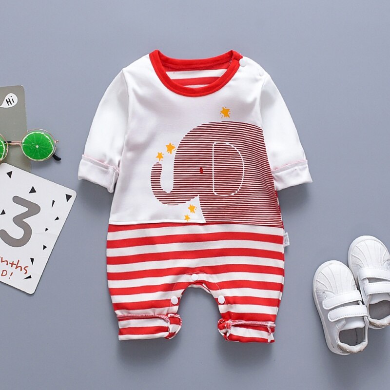 Herbst Baby Strampler für Junge Mädchen Kleidung Lässig Säuglingsspielanzug Karikatur drucken Langarm freundlicher Kleidung Gesamt Outfits