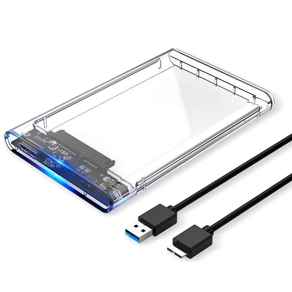 USB 3.0 2.0 externe harde schijfbehuizing 2,5 inch SATA naar USB3.0 UASP Heldere draagbare harde schijfbehuizing 2T HDD Gereedschapsvrij transparant