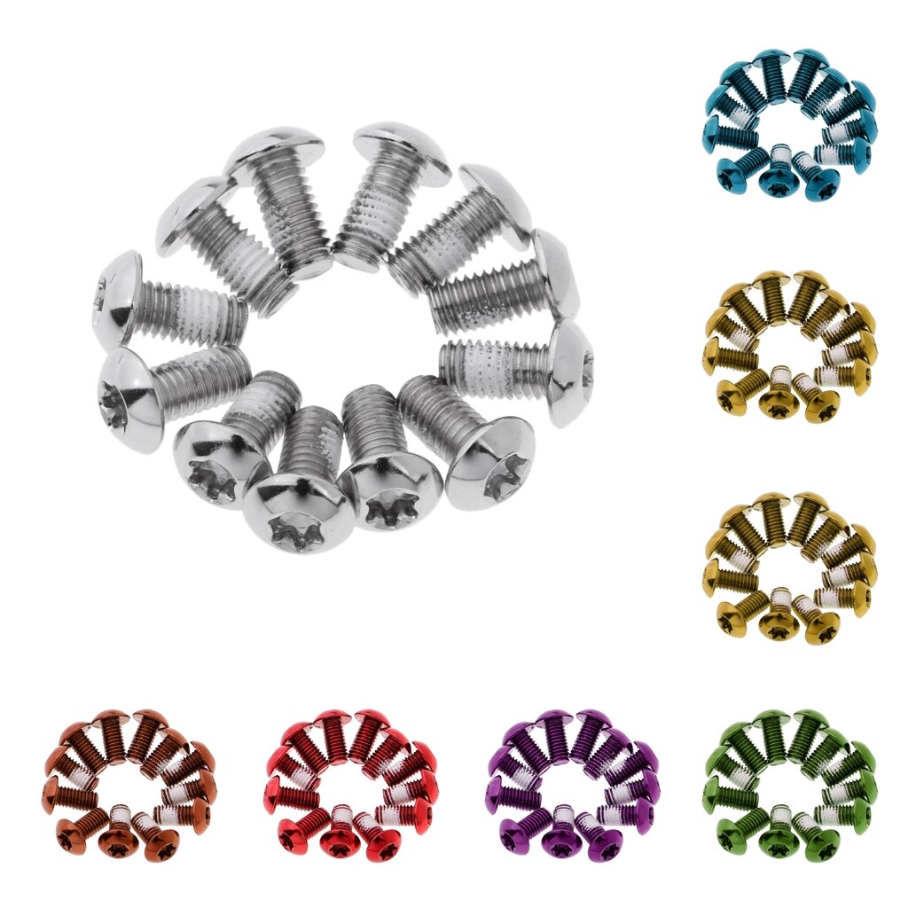 (Pack of 12) Steel MTB Mountain Bike Brake Rotor Disc Screws M5 x 10mm Cycling Brake Disc Plum Nuts Road Bike Component Parts
