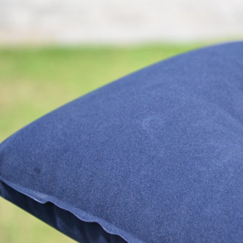 Thickened Inflatable Pillow For Long-distance Travel Napping Portable Outdoor Flocking Pillow