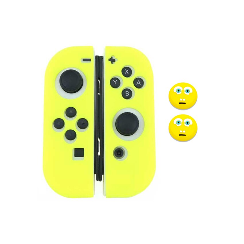 YuXi della Gomma di Silicone Copertura Della Cassa Della Pelle Per Nintend Interruttore Lite NS Gioia Con JoyCon Controller Con Thumb Stick Grip Joystick cap: H-H