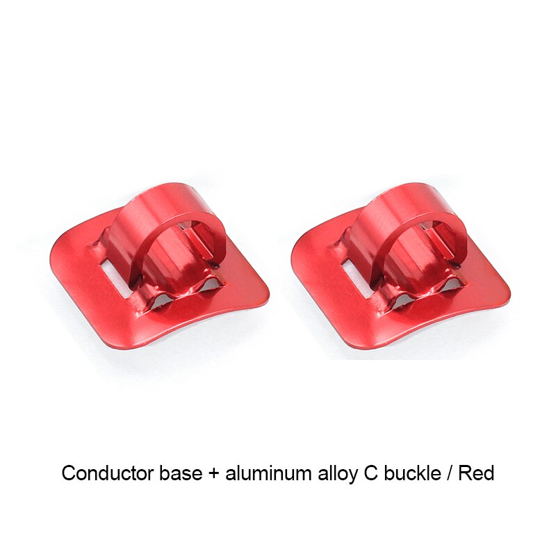 Bicycle Cables Housing Plastic/Aluminum Bike Oil Tube Fixed Clips C Shape Shift Brake Guide Cable Tube Fixed Clamp Frame Buckle: Red(Alloy buckle