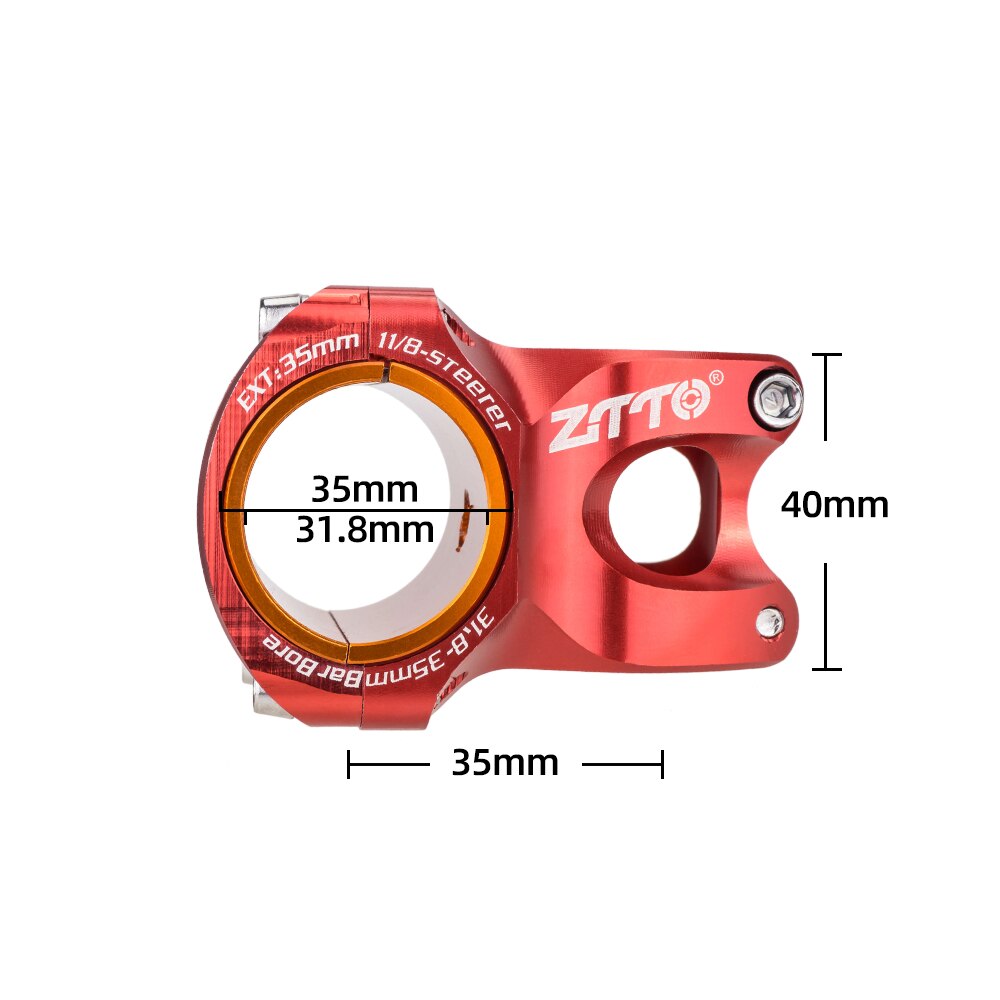 ZTTO MTB Attacco Manubrio CNC IN Lega di ALLUMINIO ad Alta Resistenza Leggero 0 gradi Aumento DH AM Enduro Per 35mm / 31.8 millimetri Manubrio Della Bici