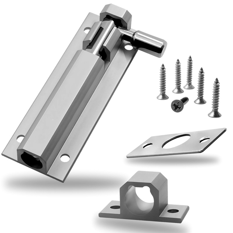 1 Set Aluminum Alloy Door Latch Safety Bolt Lock Thickening Sliding Door and Window Llatch Barrel Bolt Security Bar Hardware