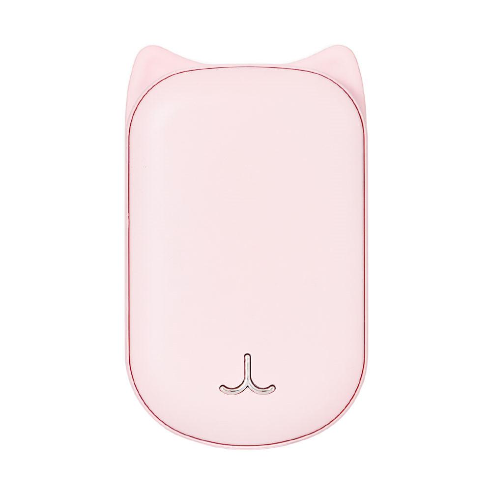 3600mAh Cute USB Rechargeable LED Electric Hand Warmer Heater Travel Handy Long-Life Mini Pocket Warmer Home Warming Product: Pink