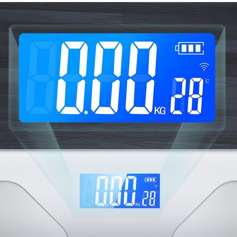 Smart Weight Scale Body Fat Measuring Instrument Human Body Composition Analyzer LCD Mobile Phone App Bluetooth Connection