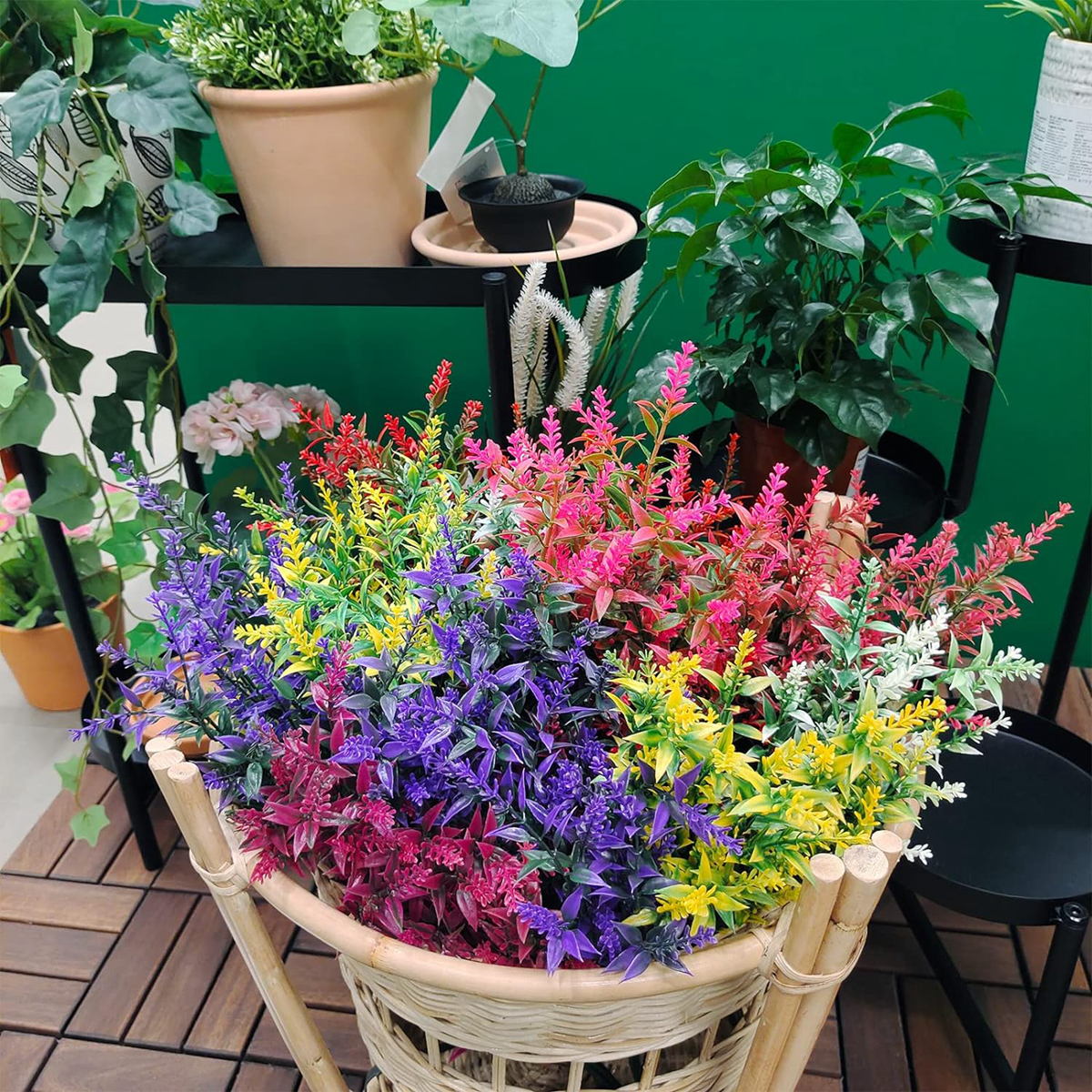 12 Uds. De plantas artificiales de lavanda, florero nupcial para boda, artesanías de corona navideña para el hogar, decoración de alféizar de ventana de jardín al aire libre