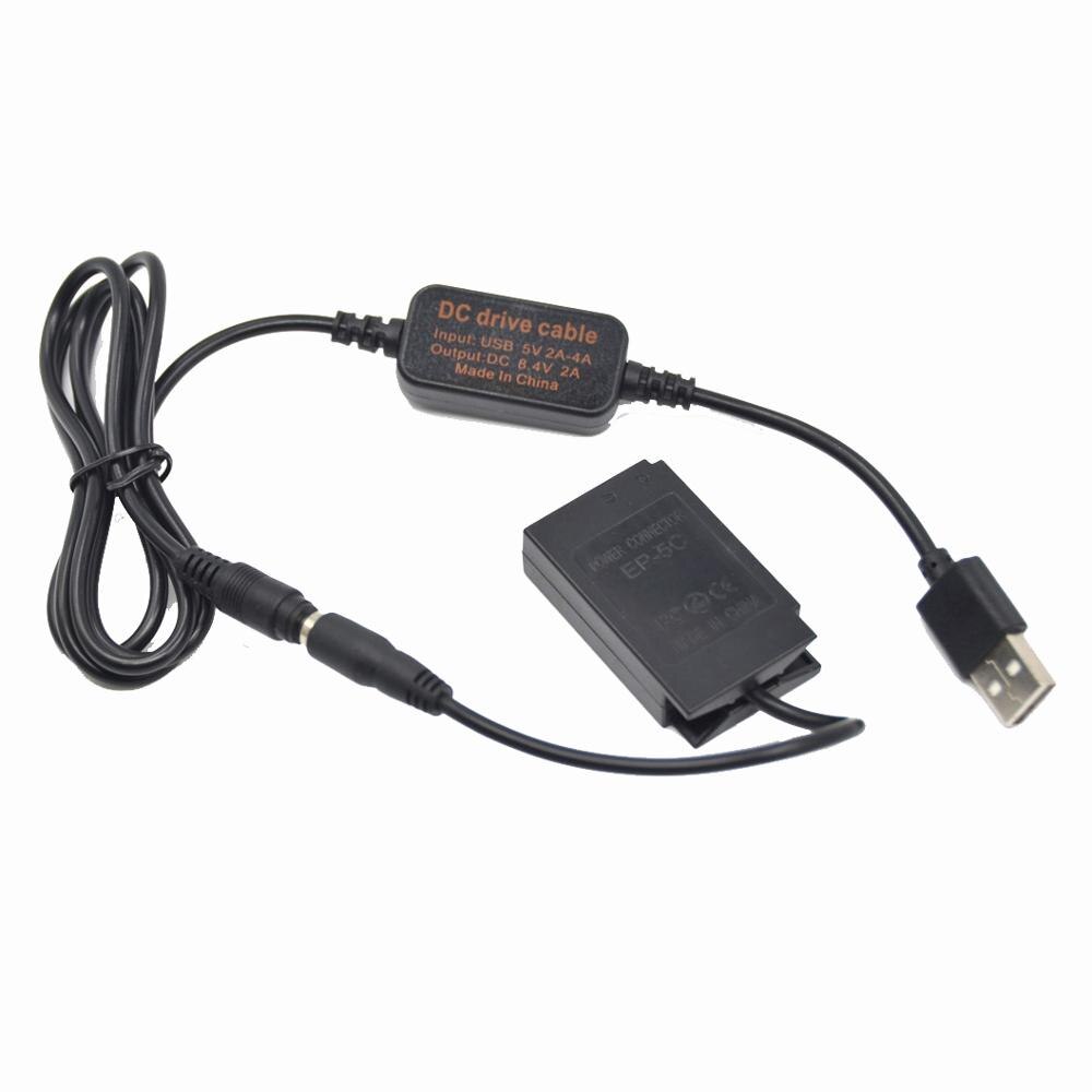 Eh5 eh5a mobil powerbank-oplader usb-kabel + ep -5c dc-kobling en -el20 dummy-batteri til nikon 1 j 1 1 j 2 1 j 3 1 s 1 1 aw 1 1 v 3