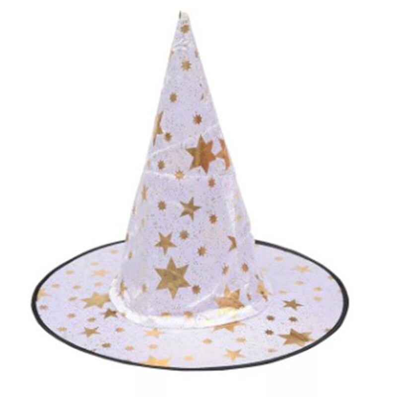 Sombreros de bruja para mascarada, sombrero de mago con cinta, gorros de , accesorios para disfraces de Cosplay, decoración de de Halloween: white