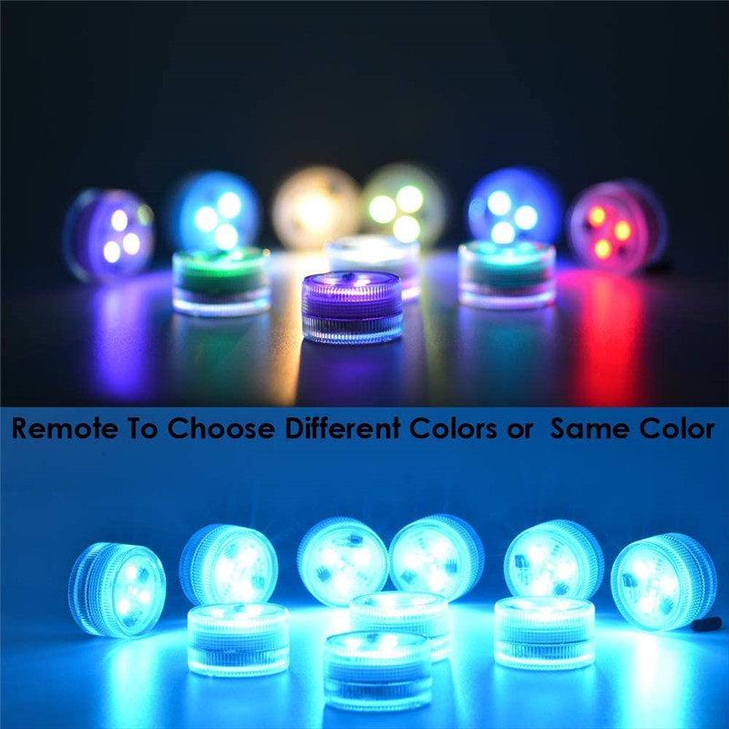 Remote LED Submersible Lights Waterproof RGB Underwater Night Light For Party Wedding Pond Pool Bathtub Aquarium Vase Decoration
