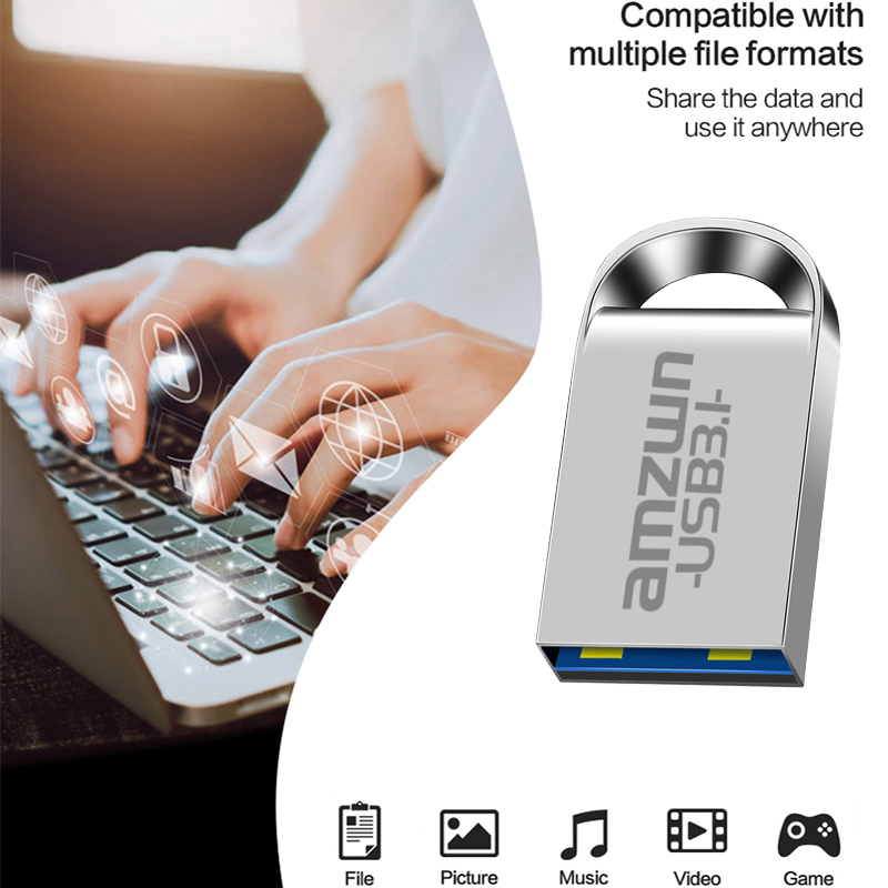 Mini Metal USB 3.1 Flash Drives 64GB Heart Pen Drive 32GB 16GB 128GB Memory Stick Waterproof U Disk for Laptop