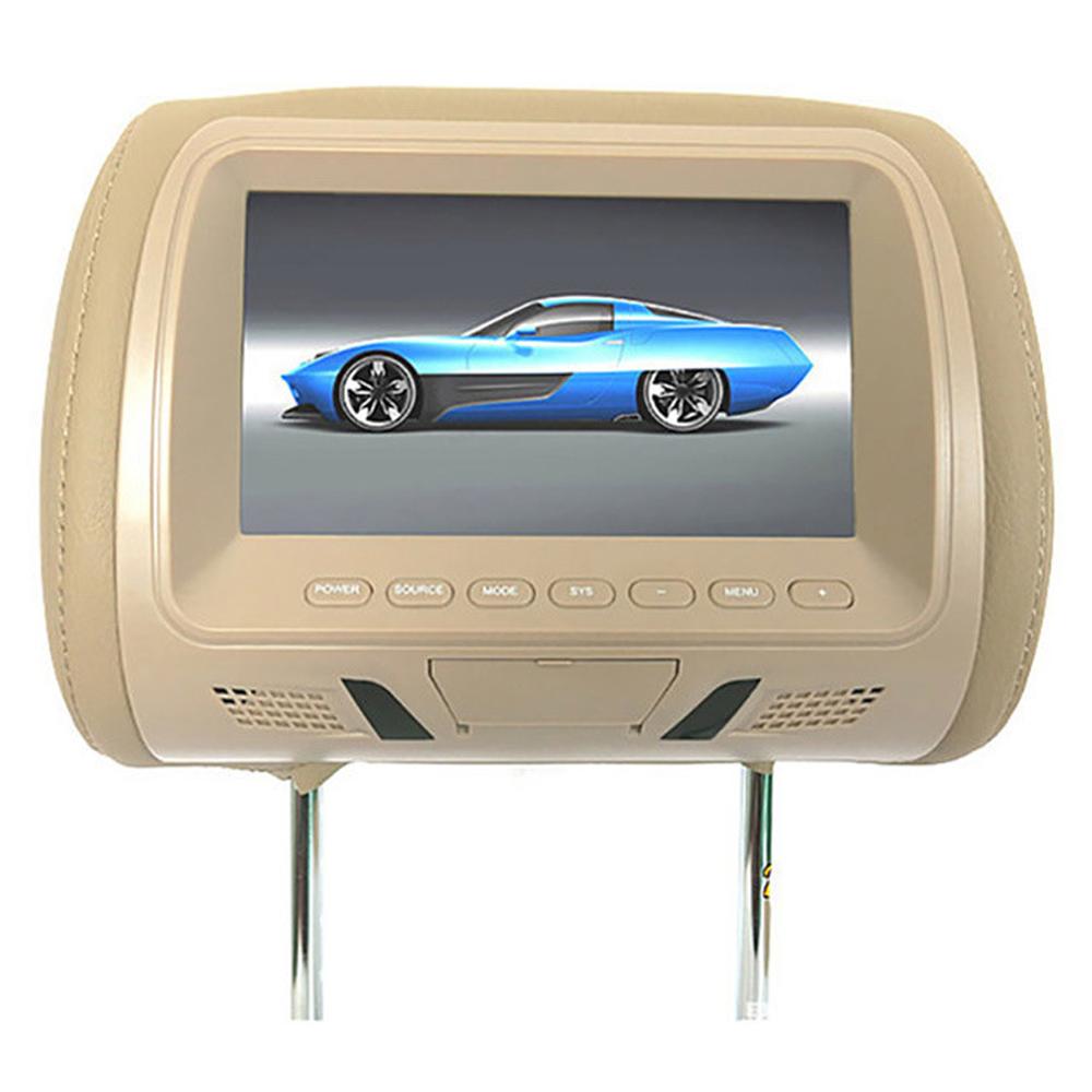 Universal 7 "nakkestøtte monitor bil bil  mp4 mp5 afspiller bag nakkestøtte hd digital skærm display bil nakkestøtte dvd afspiller: Beige