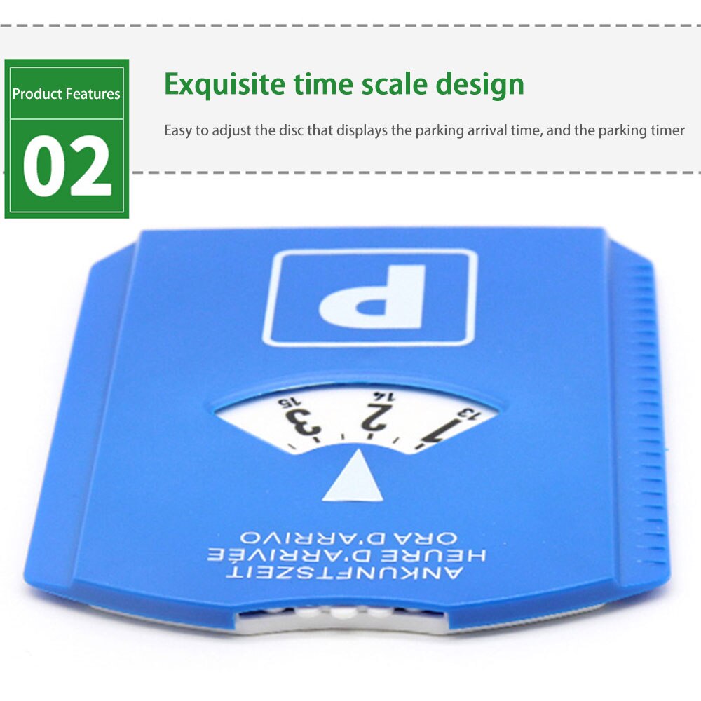 Multifunction Blue Car Temporary Parking Timer Snow Removal Shovel Timer Display Area Parking Time Card Tools Turntable