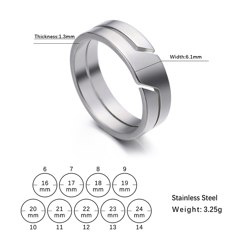 Skyrim Simple en acier inoxydable Couple bague pour hommes femmes décontracté bagues bijoux fiançailles anniversaire 2025: 8 / Argent