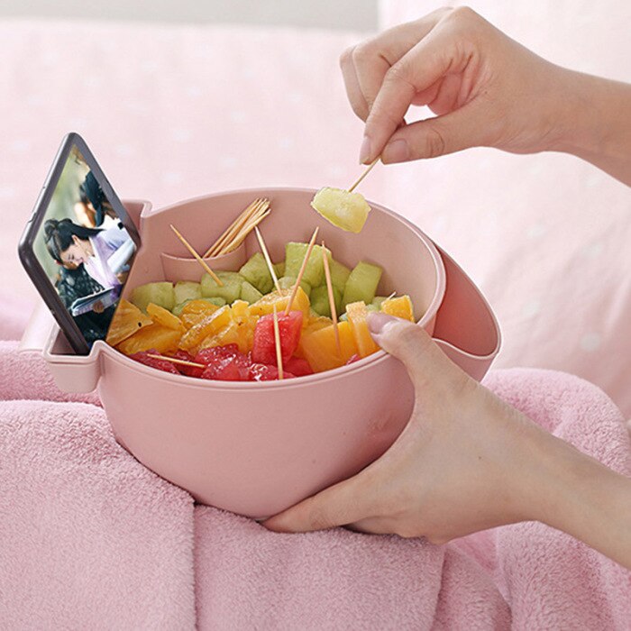 Skål fat dobbeltlags tørr frukt snacks frø beholdere telefon søppelholder plast oppbevaringsboks smykker arrangør