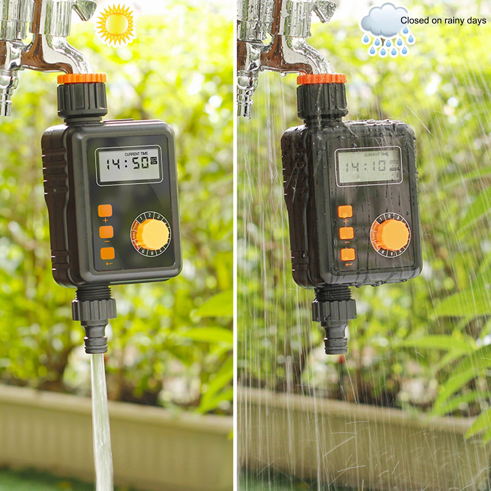 Digital Irrigation Timer With Rain Auto Sensor Function Water Timer Micro-spray Sprinkle Irrigation Automatic Supply