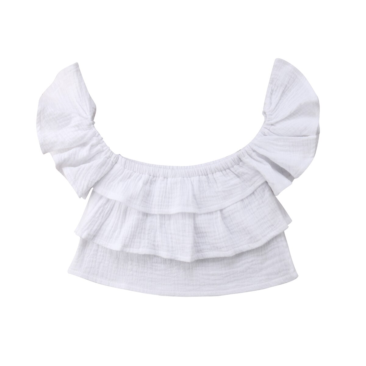 Newborn Kid Baby Girls Summer Blouse Off Shoulder Ruffled Dot Tops Shirt Blouse Child Summer Clothes Baby Girl 0-3T: White / 3M