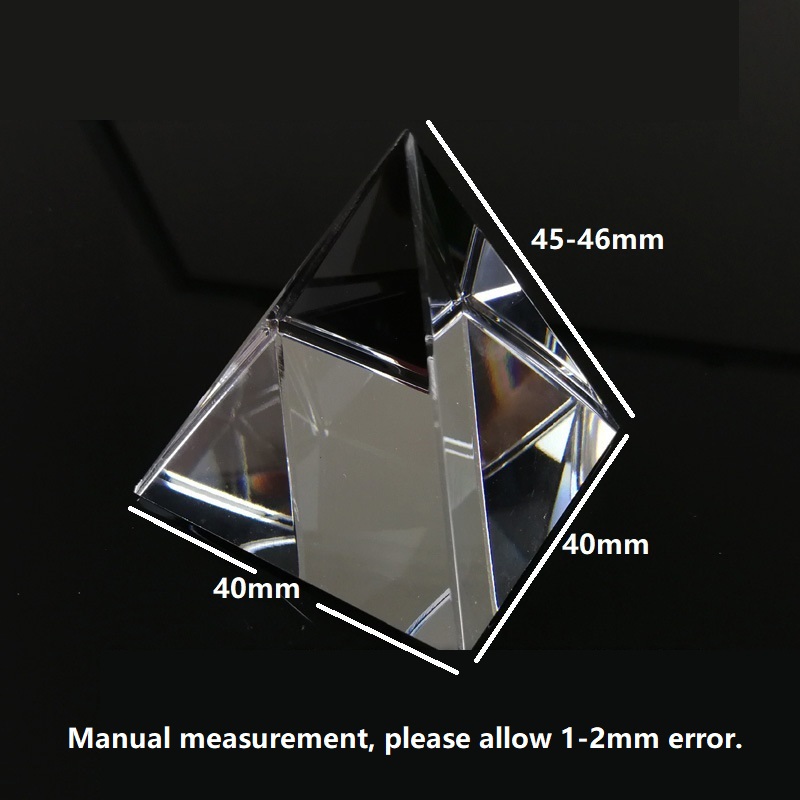 Prism Optical Glass Crystal Pyramid Bottom Side 40mm Rectangular Pyramid Polyhedral Popularization of Science Studying