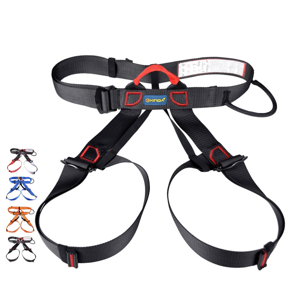 Outdoor Climbing Harness Protect Waist Safety Harness for Mountaineering Climbing Fire Rappelling Tree Climbing (Black