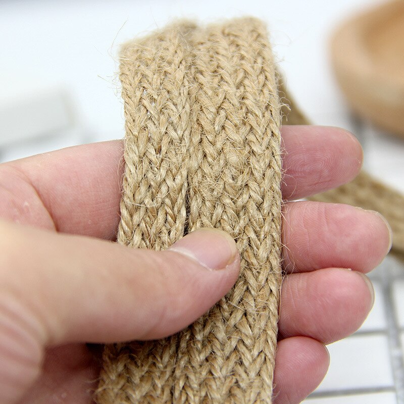 10M pleciony sznury konopne wstążka juta juta sznurek pas parciany DIY Handmade Craft odzieży worki na buty owijania akcesoria 8-18mm