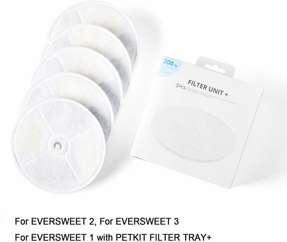 PETKIT-unidades de filtro para fuente de agua EVERSWEET 2 y 3, filtros de repuesto (5 uds), Kit de limpieza, suministros para mascotas: 5 pcs filter