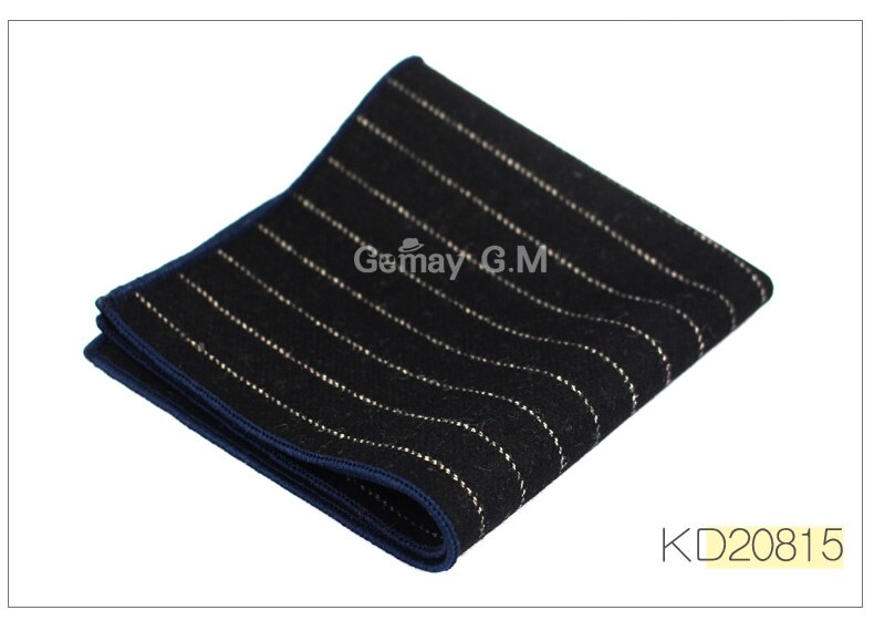 Wool Handkerchief For Men Suit Solid Pocket Square Business Hankies Classic Striped Hanky Plaid Pocket Towel: KD20815