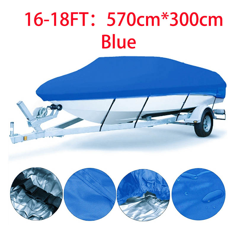 Yacht Boat Cover 11- 22FT Barco Boat Cover Anti-UV Waterproof Heavy Duty 190T Marine Trailerable Canvas Boat Accessories