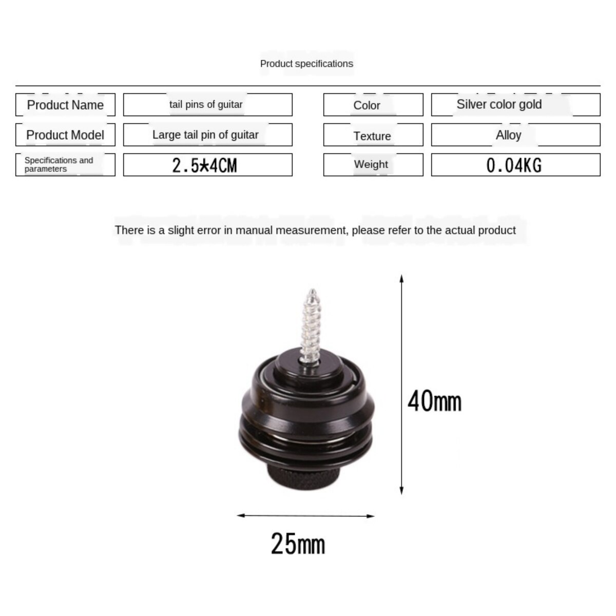 Miwayer Blocco tracolla per chitarra 1 pezzo Straplock di sicurezza con pulsante in metallo resistente per chitarra acustica elettrica basso ukulele