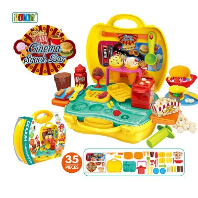 8 arten freundlicher Simulation Spielzeug Anzug Küche Kochen Utensilien freundlicher Kosmetik Spielzeug Abs Kunststoff Spielen Haus Rucksack Kasten