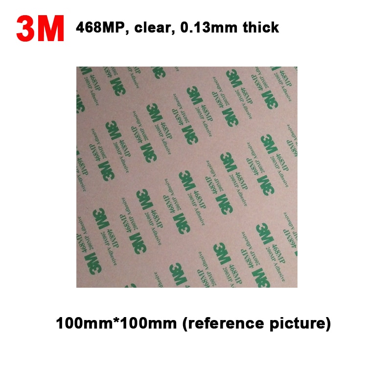 4 sheets 100mm*100mm 3M 468MP Clear Adhesive Double Sticky Sticker for Phone Repair, Panel Nameplate Bond, Key button