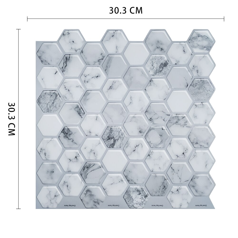 Heminredning vattentät vinyl självhäftande mosaik kakel 3d väggdekal klistermärke självhäftande kök badrum 1 ark: Mshb -516