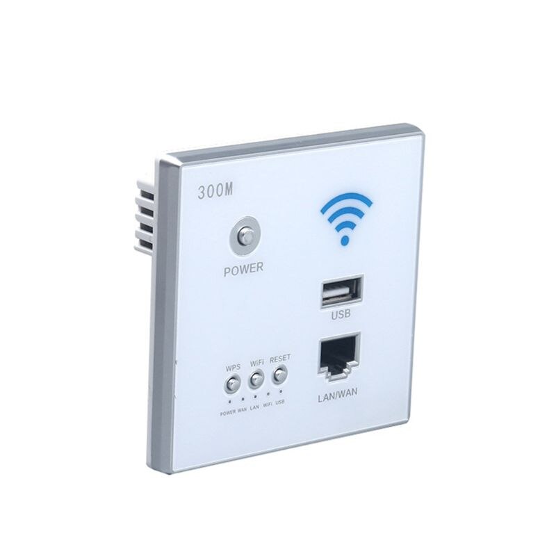 Repetidor WIFI inalámbrico inteligente, extensor de pared, Panel enrutador integrado, enchufe USB, 300Mbps, 220V