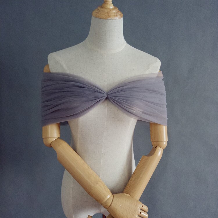 Burgund/Champagner/Blau/Schwarz/Rosa/Grau Einfache Tüll Hochzeit Boleros Schöne Elegante Schal Anzug Für fehlschlag Size80-93cm DJ107: grey