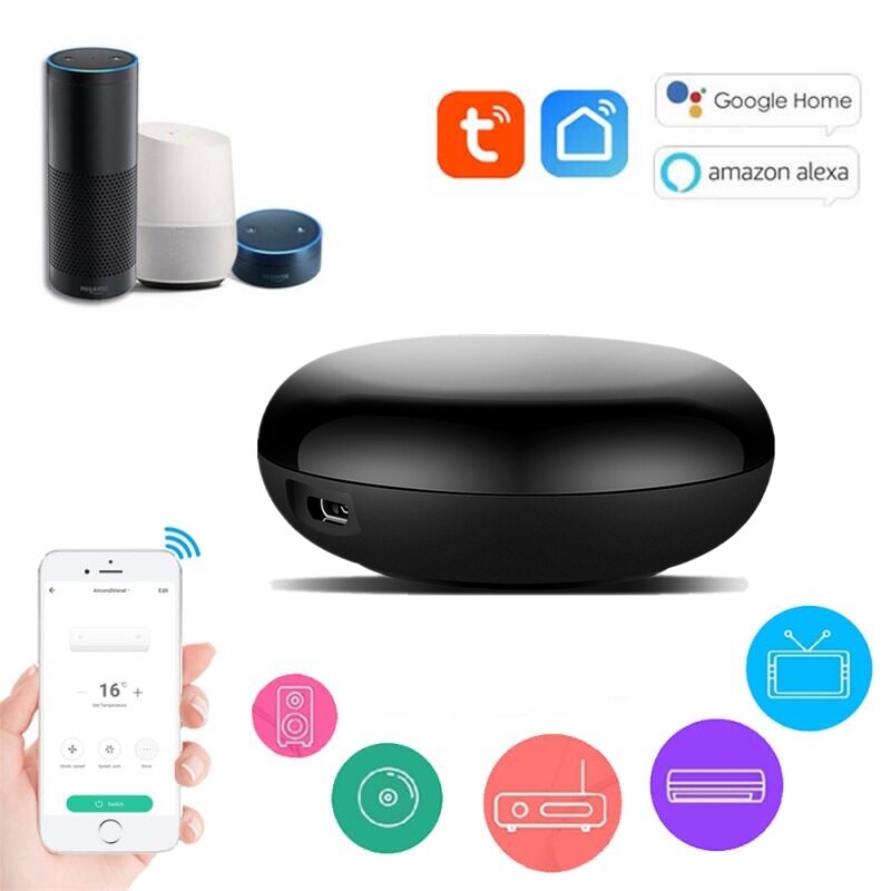 Tuya Smart Life-control remoto inalámbrico Universal, WiFi, infrarrojos, aire acondicionado, TV Smart para Alexa y Google Home